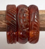 BB218 tortoise bakelite carved bangles